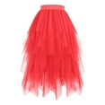 thumbnail image 3 of Adeawade Womens Summer Skirts Midi High Waist Flowy Layered Skirt A Line Chiffon Party Cocktail Tutu Skirts Cute Clothes Red Xl, 3 of 3