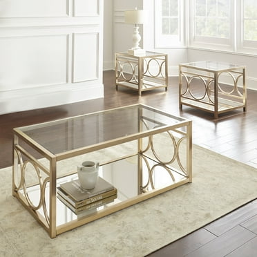 Miekor Furniture Olympia - 3 Piece Table Set - Gold 00401