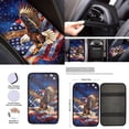 thumbnail image 4 of Jeiento 250th Eagle 13 Pcs Auto Seat Cover Sets USA Flag Steering Wheel Cover Seatbelt Pad Armrest Cover Pad Cup Holders Keychain Chapstick Holder for SUV Van Sedan Truck, 4 of 9