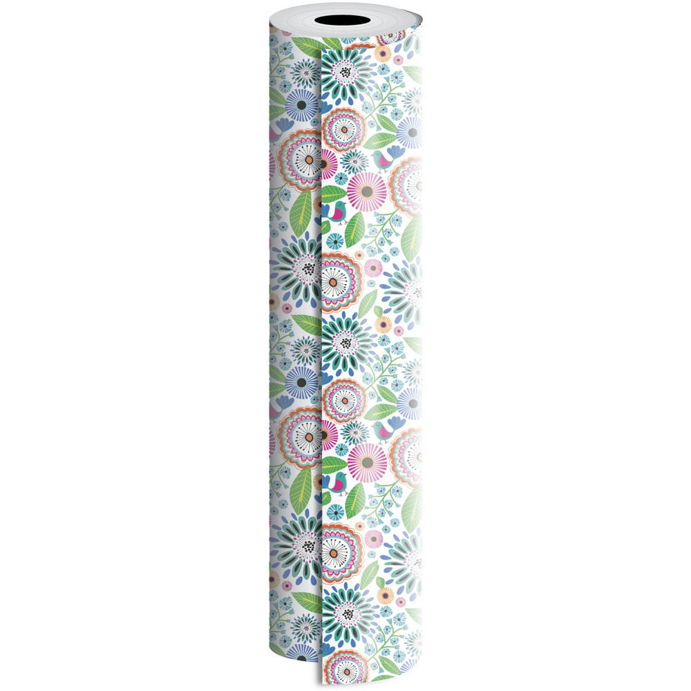 JAM Industrial Bulk Wrapping Paper, 1/Pack, Pretty Petunia Gift Wrap