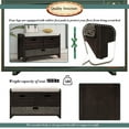 thumbnail image 4 of Rustic Upholstered Storage Bench with Removable Rattan Basket and 2 Drawers, Entryway Shoe Bench with Removable Cushion, End of Bed Bench for Entryway Laundry Room Bedroom, Espresso, 4 of 9