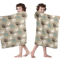 thumbnail image 4 of Paw Prints Hooded Bath Towel，50"x30" for Ages 3 To 12 Kids, Quick Dry Lightweight Soft Microfiber Hood Beach Towel Cover Up for Kids, 4 of 7