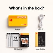 KODAK Mini 2 Retro 4PASS Portable Photo Printer (2.1x3.4 inches) + 38 Sheets Bundle, Black