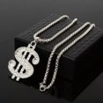 thumbnail image 2 of GKNET Silver CZ Dollar Pendant Necklace Mens Punk Hip Hop Rock Biker Delicate Jewelry Chain 24", 2 of 4