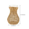 thumbnail image 3 of BEADCEST Vintage Rattan Woven Flower Vase Beige 1Pack 5.1x2.4x2.4in, 3 of 6