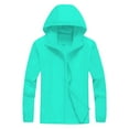 thumbnail image 2 of Womens Rain Jacket Waterproof, Yigetop Solid Color Trench Coat for Men and Women Waterproof Trench Coat Women Sky Blue 5XL, 2 of 5