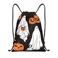 thumbnail image 1 of Fotbe Halloween Ghosts And Pumpkins Bolsa Mochila con Cordón Estampada, Bolsa de Gimnasio Deportiva, Bolsa Cinch, Bolsa con Cordón para Hombres y Mujeres-Small, 1 of 6