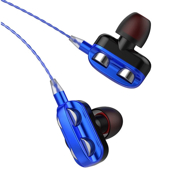 Auriculares intrauditivos con control de cable y bobina móvil dual de cuatro núcleos para Apple, Android, Huawei, OPPO, Xiaomi vivo, auriculares para teléfono móvil