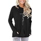thumbnail image 1 of Camiseta de manga larga con cuello redondo y estampado de fe para mujer con bolsillos para oficina, hogar, diario, al aire libre, negro M, 1 of 6