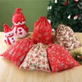 thumbnail image 3 of Nuevo diseño 30*40 cm bolsa de regalo de Navidad de cáñamo fino bolsa de regalo de Papá Noel dorado caliente galletas de Navidad bolsa de regalo con cordón de caramelo, 3 of 4