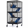 thumbnail image 1 of Multi Level Small Animal Cage with Ramp and Storage Shelf, Metal Ferret Habitat for Hamster Chinchilla Rabbit Guinea Pig Hedgehog, Removable Tray and Rolling Casters, 1 of 7