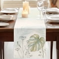 thumbnail image 3 of Table Runners 72 Inches Long Dress Scarves, Summer Palm Leaves Farmhouse Kitchen/Dining Table Runner, Coffee Tablerunners, Green Botanical Tropical Plant 14x72 Inch, 3 of 9