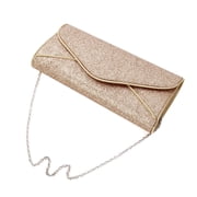 Premium Large Metallic Glitter Envelope Flap Clutch Evening Bag