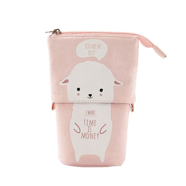 Bonita caja de lápices con cremallera para niños y niñas, estuche escolar para bolígrafos, bolsa de maquillaje, organizador de papelería Flexible de moda Fivean unisex