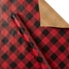 Holiday Time Buffalo Plaid Kraft Wrapping Paper, Christmas, Red, Black, 30 inches Wide, FSC Paper