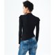 thumbnail image 2 of Camiseta básica Aeropostale con volantes para mujer color negro talla XS, 2 of 2