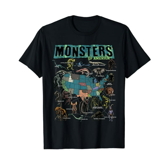 Cryptid Monsters of America Folklore Creature Cryptozoology T-Shirt