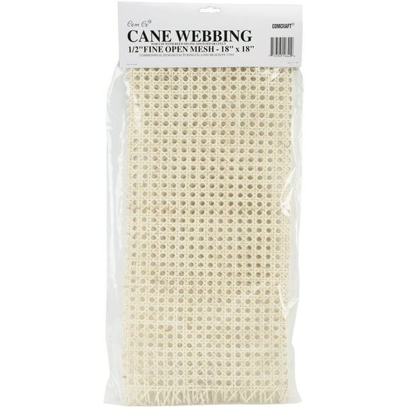 Comcraft Cane Webbing .5" Fine Open Mesh 18"X18"-Natural