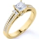 thumbnail image 1 of JeenMata Impresionante Anillo Pavé de Moissanita de Corte Princesa de 0,58 Quilates Anillo Antiguo, Anillo de Compromiso de Doble Banda, Oro Amarillo de 18 K sobre Plata, 1 of 6