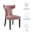 thumbnail image 3 of Side Dining Chair, Nailhead, Set of 2, Pink, Velvet, Modern Contemporary, Kitchen Room Cafe Bistro Restaurant Hospitality, 3 of 10