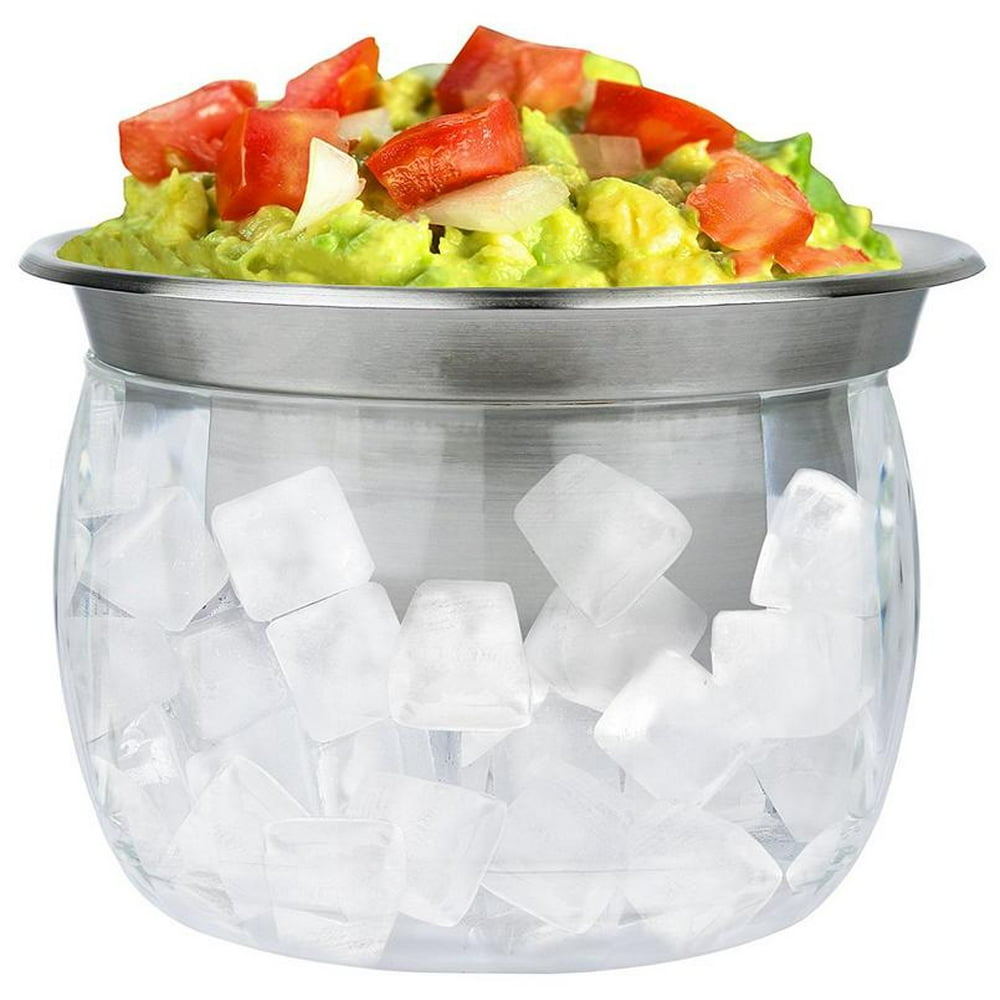 Estilo Stainless Steel Dip Chiller Bowl with Acrylic Ice Chamber Bowl