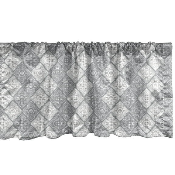 Ambesonne Damask Window Valance, Victorian Oriental Retro, 54" X 18", Dimgray