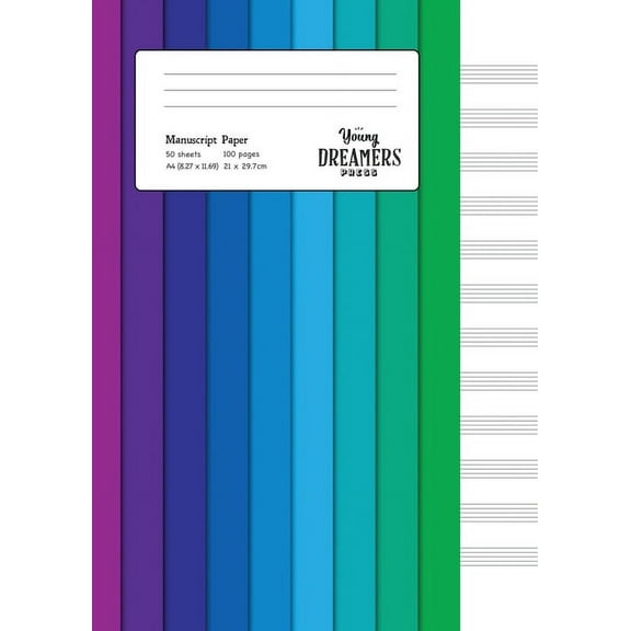 Music Gifts & Composition Books Manuscript Paper: Colour Spectrum A4 Blank Sheet Music Notebook, Book 2, (Paperback)