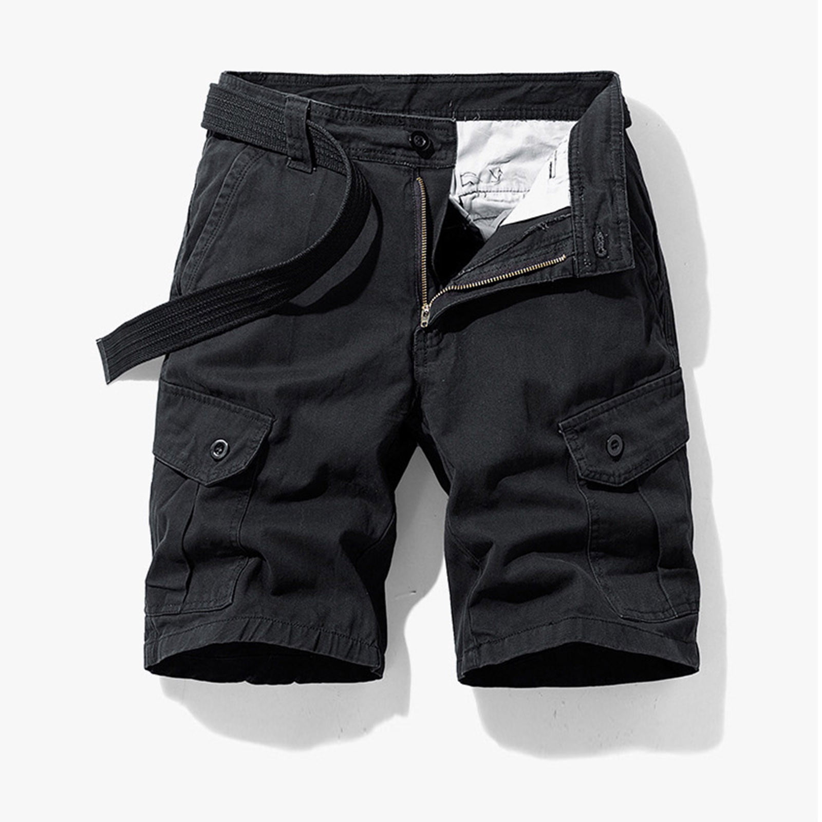 G-Style Herren Cargo-Shorts Aus Fleece – Bequeme Freizeitshorts Mit Kordelzug & Klett-Taschen