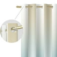 thumbnail image 4 of Nanqianyi Brown and Blue Ombre Blackout Curtains, White Stripe Gradient Color Thermal Insulation Window Drapes for Living Room, Bedroom, 2 Panels 52" Wx96" L, 4 of 7