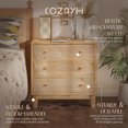 thumbnail image 2 of COZAYH Commode Champêtre à 3 Tiroirs, Table de Nuit Motif Anneau Rustique, Bois Naturel, 2 of 9