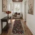 thumbnail image 4 of DEORAB 5x7 Area Rugs Vintage Floral Print Dark Earth Low Pile Lightweight Machine Washable Non Slip Rug for Living Room, Bedroom, 4 of 5