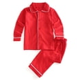 thumbnail image 1 of Xmad-Conjunto de pijama con botones para niños y niñas, camisón de terciopelo con monograma a juego, ropa de dormir de Navidad, 1 of 4