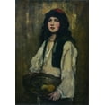 thumbnail image 2 of Duveneck, Frank 24x32 Black Ornate Wood Framed with Double Matting Museum Art Print Titled - The Venetian Girl, 2 of 4