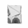 thumbnail image 2 of Oriental Soft Flannel Fleece Throw Blanket, Ornamental Mandala Symmetric Motifs Eastern Ottoman Inspiration, Cozy Plush for Indoor and Outdoor Use, 50" x 70", White and Black, by Ambesonne, 2 of 6