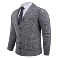 thumbnail image 4 of Lovzfmll Men's Cardigan, Shawl Collar Cable Knit Button Pocket, Casual Long Sleeve Sweater for Men, L, 4 of 5