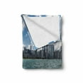 thumbnail image 2 of Illinois Soft Flannel Fleece Throw Blanket, Michigan Lake Chicago Scenery in a Cloudy Day Skyline Urban Modern Cityscape, Cozy Plush for Indoor and Outdoor Use, 60" x 80", Multicolour, by Ambesonne, 2 of 6