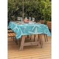 thumbnail image 3 of Outdoor Tablecloth with Umbrella Hole for Patio/Picnic/Party/Camping, Ocean Starfish Waterproof Table Cloth Rectangle Table Cover Washable, Watercolor Coastal Sea Starfish Summer Green (60"x 84"), 3 of 8
