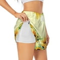 thumbnail image 2 of Bixox Women's Sunflowers On A Yellow Background pattern 2 in 1 Running Shorts - Lightweight Athletic Workout Gym Yoga Shorts Liner with Pockets - Medium, 2 of 7