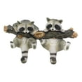 thumbnail image 3 of Forest Rustic 2 Playful Raccoons Dangling On Tree Branch 6 Pegs Wall Hook Decor, 3 of 6