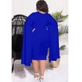 thumbnail image 5 of AURA Women Plus Size Long Sleeve Irregular Dress High Waist Fall Winter Casual Elegant Dress, 5 of 6