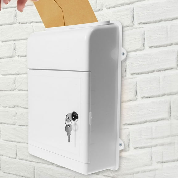 HOOWIFFY Rainproof White Mailbox with Lock for Outdoor and Suggestion Use