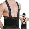 thumbnail image 1 of Cinturón de soporte lumbar ajustable NeoTech Care con tirantes, color carbón, talla S, 1 of 5
