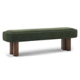 thumbnail image 3 of Christopher Knight Home 60" Upholstered Dining Bench, Fabric Seating with Wood Frame, Green, 3 of 9