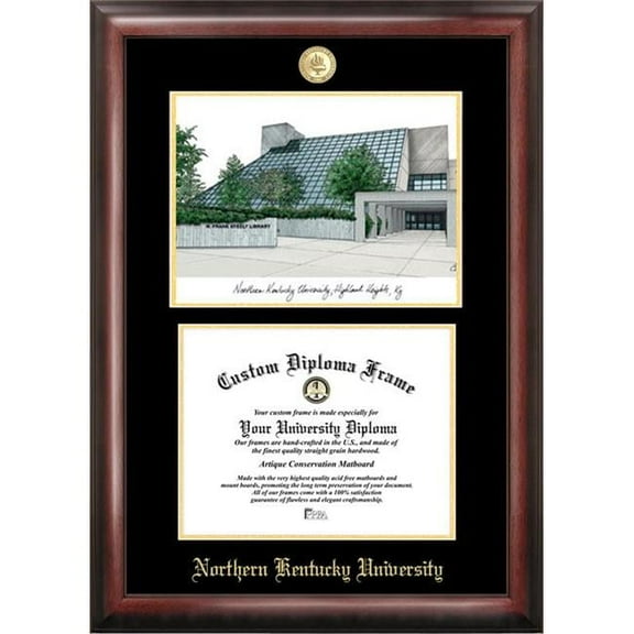 Campus Images KY977LGED Northern Kentucky University Gold embossed diploma frame with Campus Images lithograph