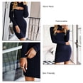 thumbnail image 3 of Vestido Ajustado, Vestido Elástico De Manga Larga Acanalado Para Vacaciones Para Mujer ANGGREK  Otros, 3 of 6