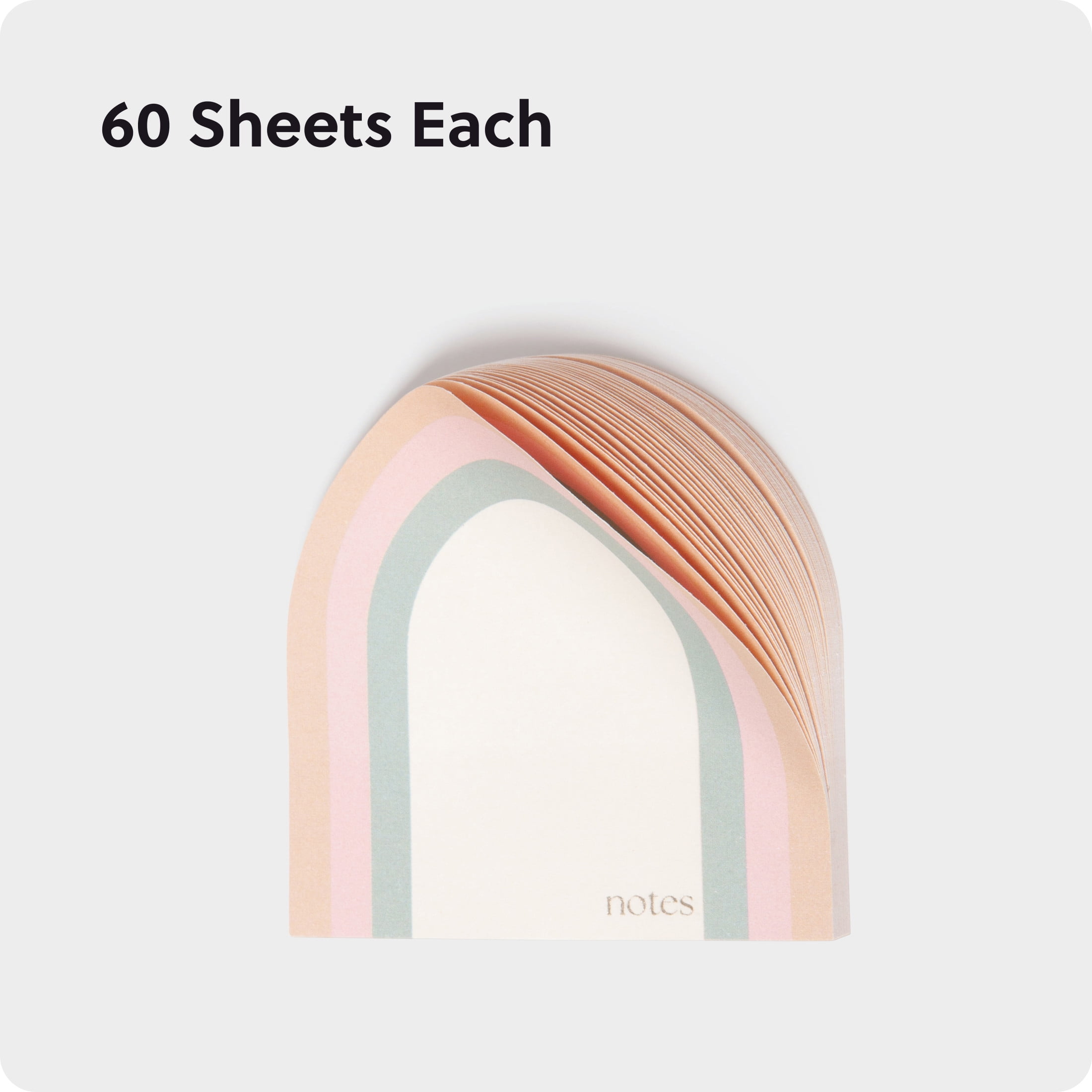 U Brands Sticky Notes, 3 x 3 in., 60 Sheets, Folklore Fauna