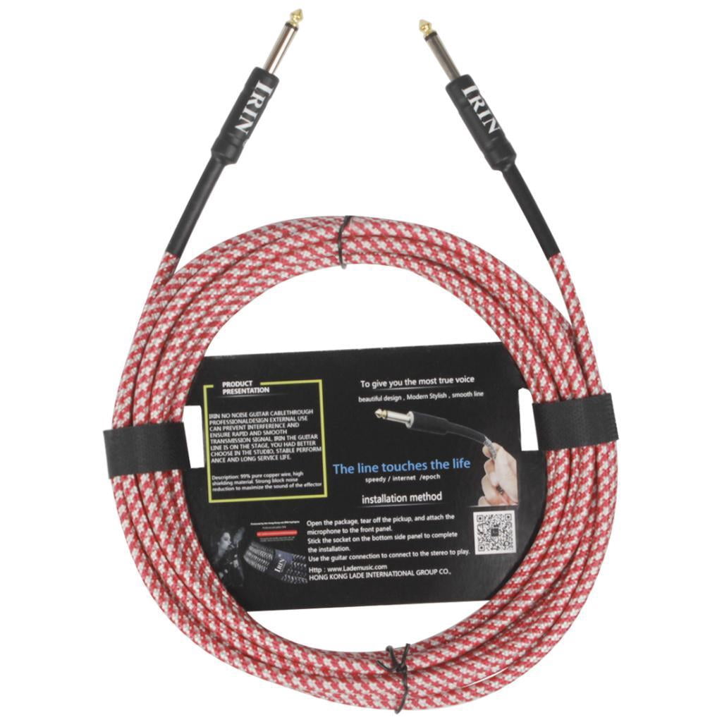 LeeQinersw 6m Instrument Cable 1/4inch Amp Cord for Electric Guitar Bass Parts Pink