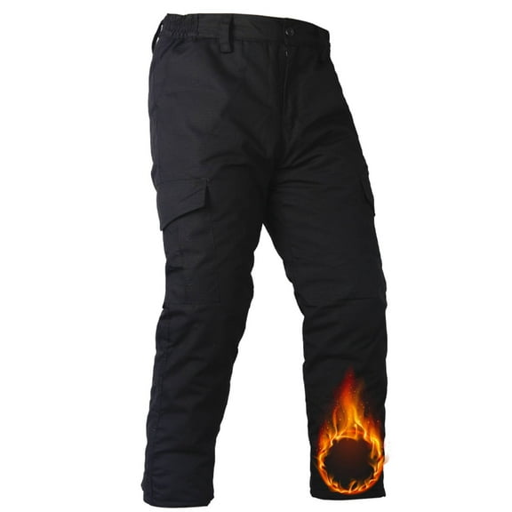 TRGPSG Men's Winter Snow Outdoor Cargo Pants 4 Pockets Warm Thermal Windproof Hiking Pants,Black 38