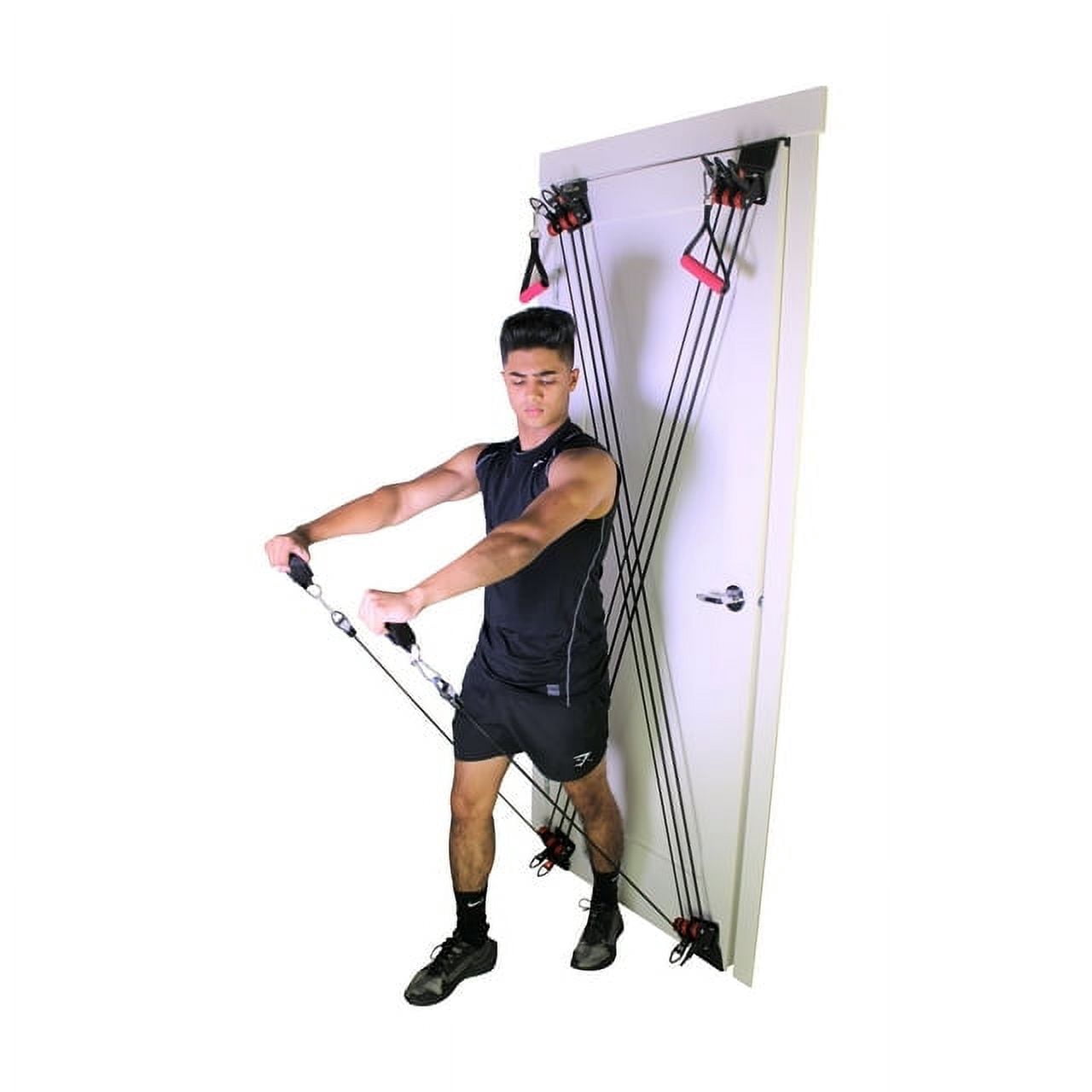 X Factor Door Gym - Full Body Total Workout System for Home Gym Strength Training - Fitness Equipment with DVD, Workout Chart, and Straight Bar