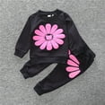 thumbnail image 5 of Odeerbi Toddler Sweatshirt Kids Baby Boys Girls Daisy Print Pullover Tops Flower Pants Set Outfits Black, 5 of 7